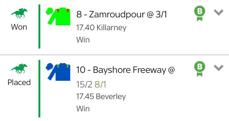 Two more #winningtips for #cinnabarblack more winners than losers... let’s keep it going #tipster #tips #horseracingtips #HorseRacing #sportstips #sports