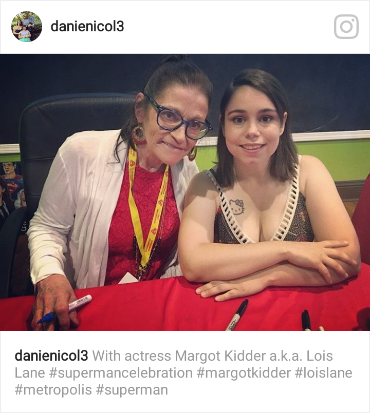 DanieNicoleG's tweet photo. I was lucky enough to meet her last year at the Superman Celebration in Metropolis, IL. RIP, #margotkidder https://t.co/AB3GAhHSJ1
