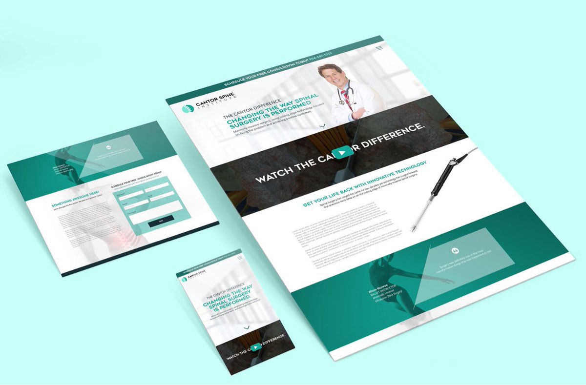 robertosolano85's tweet photo. Wanted to share a #website we did for our client Cantor Spine. We rebranded them from #logo to website. 

#uicollections #uxdesign #webdesign #design #mobilesite #creative #digital #web #designinspiration #brand #branding #coreyadvertising #creativity https://t.co/lCQrkirAoX