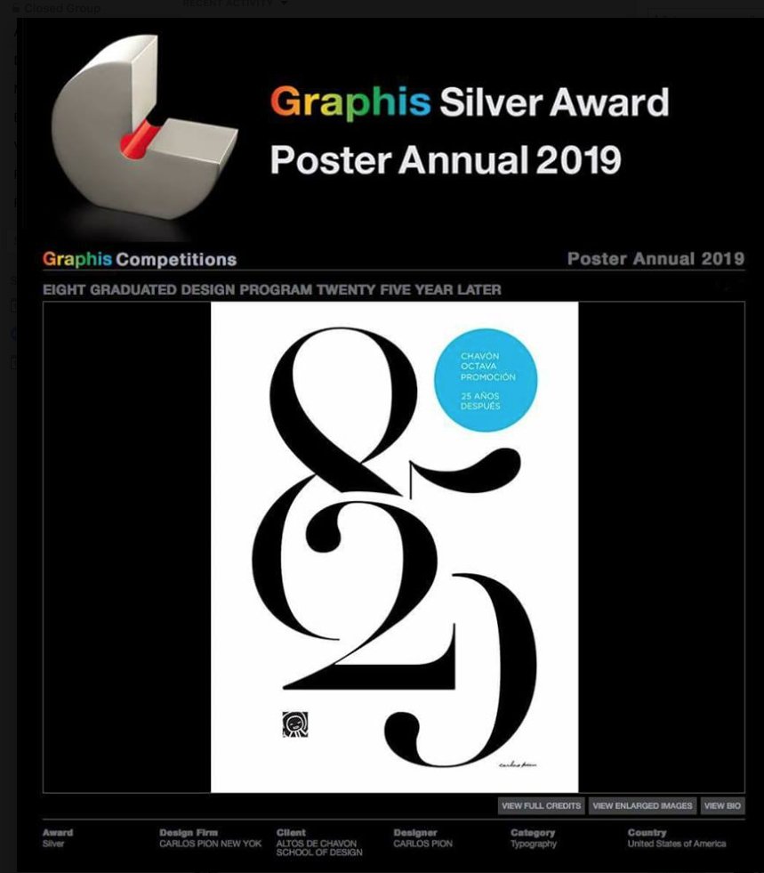 carlospion's tweet photo. @carlospionnewyork It’s been an exciting few months for our office and the work we did for my Alma Mater Altos de Chavón School of Design, and just today winning a Silver in the @graphis_inc @chavondiseno @carlopionnewyork @graphis_inc #bestposterdesign https://t.co/LAbHblLUNl