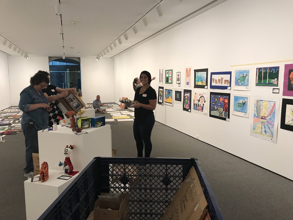 sfisherBCPS's tweet photo. It’s Installation day for @BaltCoPS “Art is for Everyone” @artbma. Thank you to our amazing Art Teacher Exhibit support team! k-12 Artworks from across BCPS on view now! Reception 5/20 1-4 @dhandyBCPS @megpshay @MccomasMary https://t.co/WHHQOONgIU