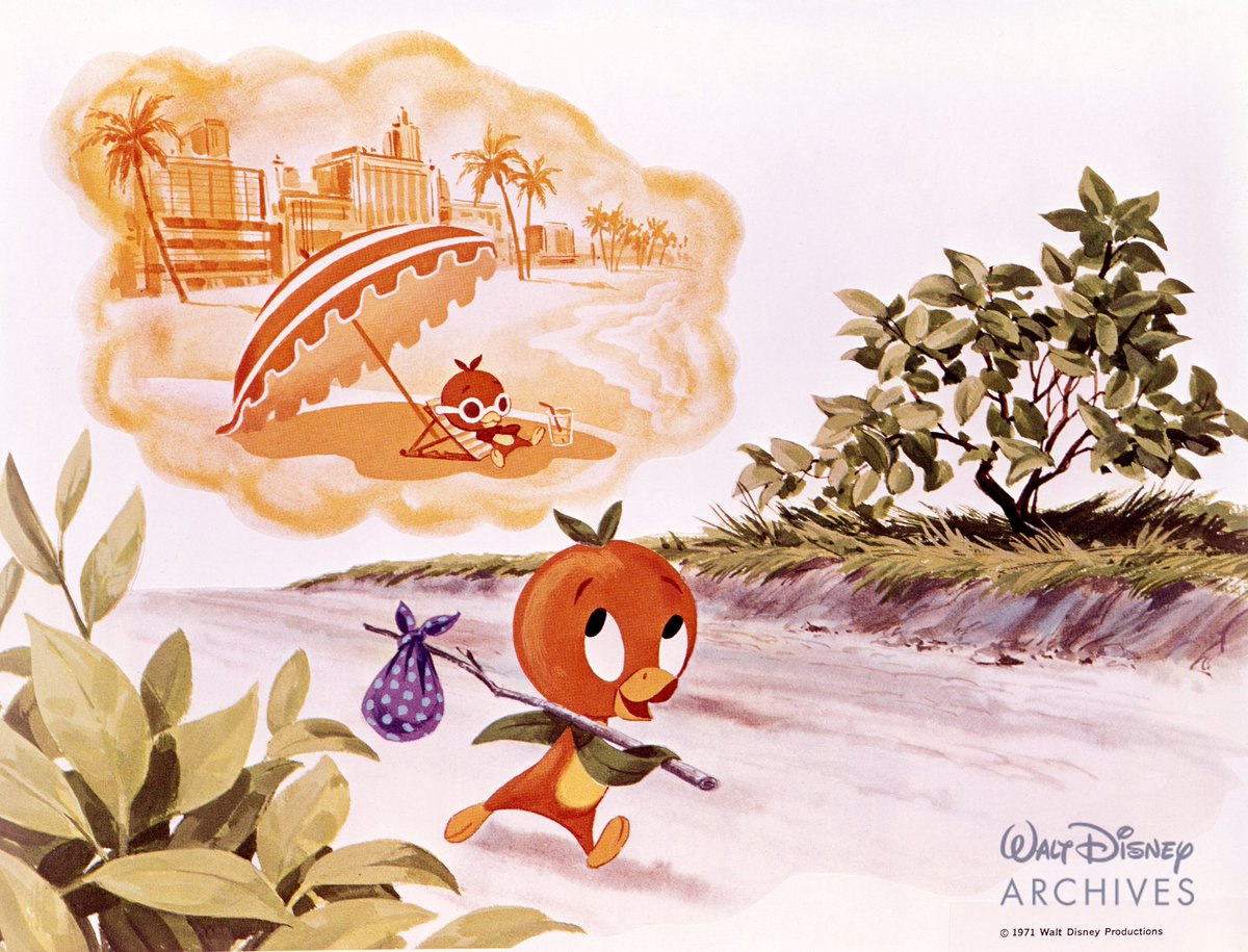 TWDCArchives's tweet photo. Can’t wait for summer? Our friend the Orange Bird is looking forward to a relaxing vacation in this record album art from 1971. What are your summer plans? #orangebird #waltdisneyworldresort https://t.co/fWFaPv2T8P