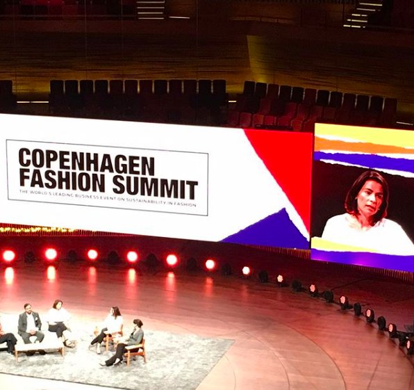 circulrmaterial's tweet photo. Scenes from the @CphFashSummit Copenhagen Fashion Summit: 1. Adriana of @GStarRAW our #fashionposivive working day 2. Danish chef @sorenwesth 3. Presenting solutions for positive impact and #circularmaterials panel including @mistrafashion & @StellaMcCartney. #sustainablefashion https://t.co/6ISLJaUEie