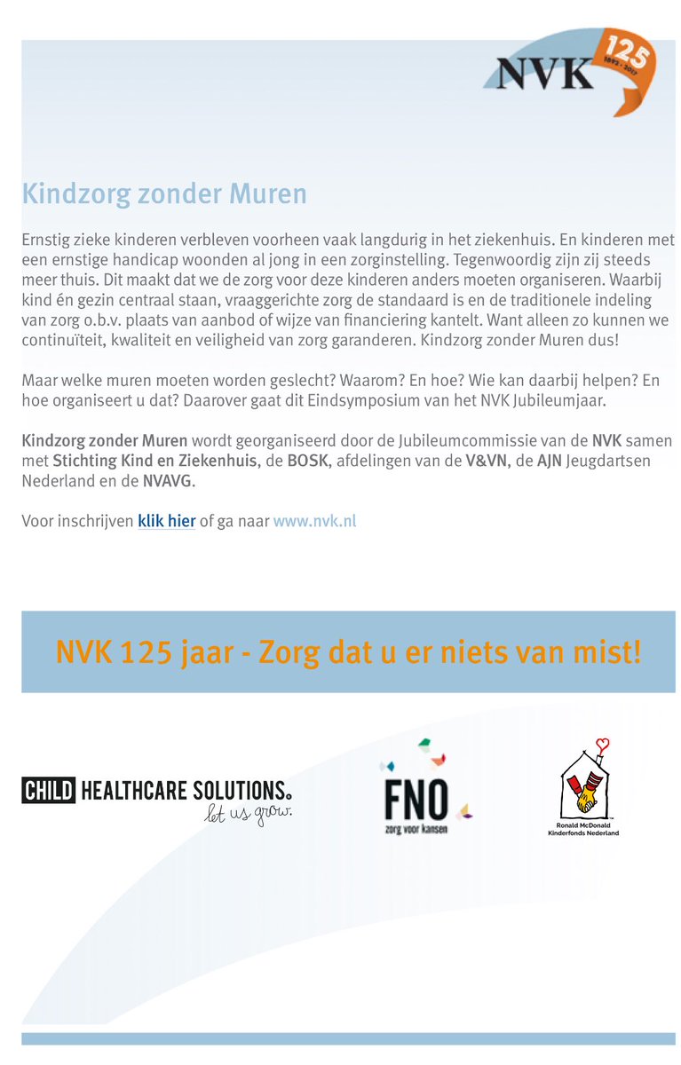 JanPeterRake's tweet photo. Graag nogmaals RT, veel dank! 
INSPiREREND SYMPOSiUM 
12 juni as Papendal KINDZORG zonder MUREN door #NVK @StKenZ @VerenigingBOSK afdelingen van @VenVN @jeugdartsen en @NVAVG Voor iedereen betrokken bij zorg voor kinderen met ziekte/beperking. Zie https://t.co/9708ns1i3Z https://t.co/hYuYdGr5dO