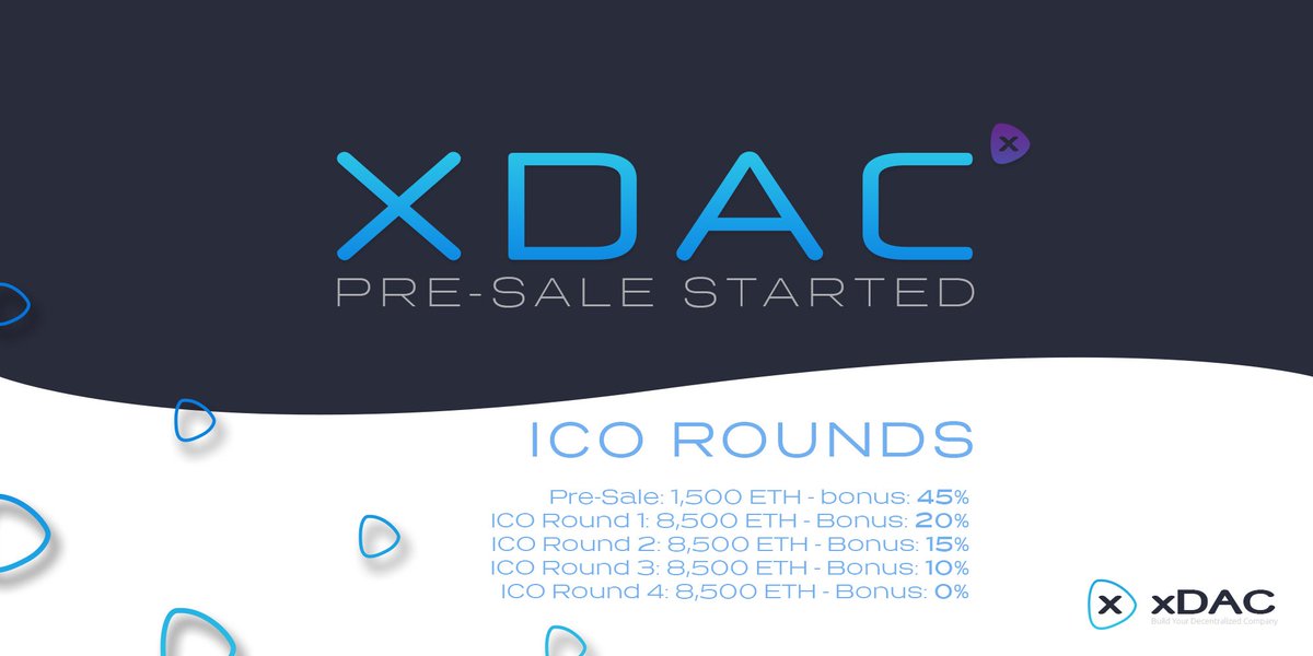 xDAC ICO Presale is live now! Join xDAC today and help us build your automated, decentralized company with our self-governed platform xdac.co | #presale #ico #xDAC