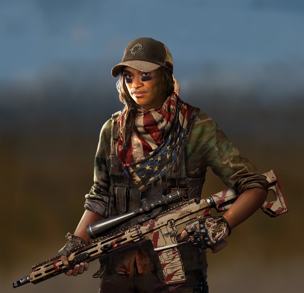 devilsliaison_'s tweet image. #FarCry5 . Grace Armstrong I love this woman well she's not real , , but if she was yeah . Awesome backup !