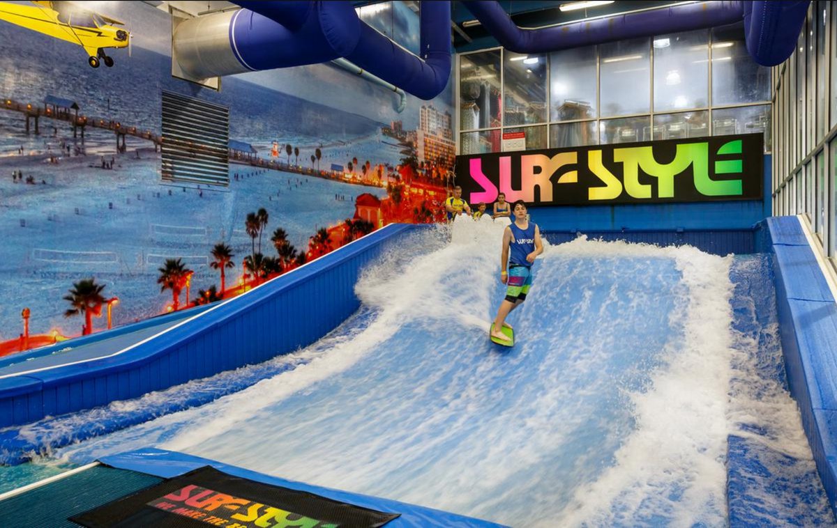 A3 : In the event that it's raining, head indoors for a surfing based experience in <a href="/MyClearwater/">City of Clearwater, FL</a>. <a href="/SurfStyleBeach/">Surf Style</a>'s FlowRider experience combines aspects of surfing, skateboarding and wake-boarding to provide the water thrill you're searching for. #BestBeachTown #FLTravelChat