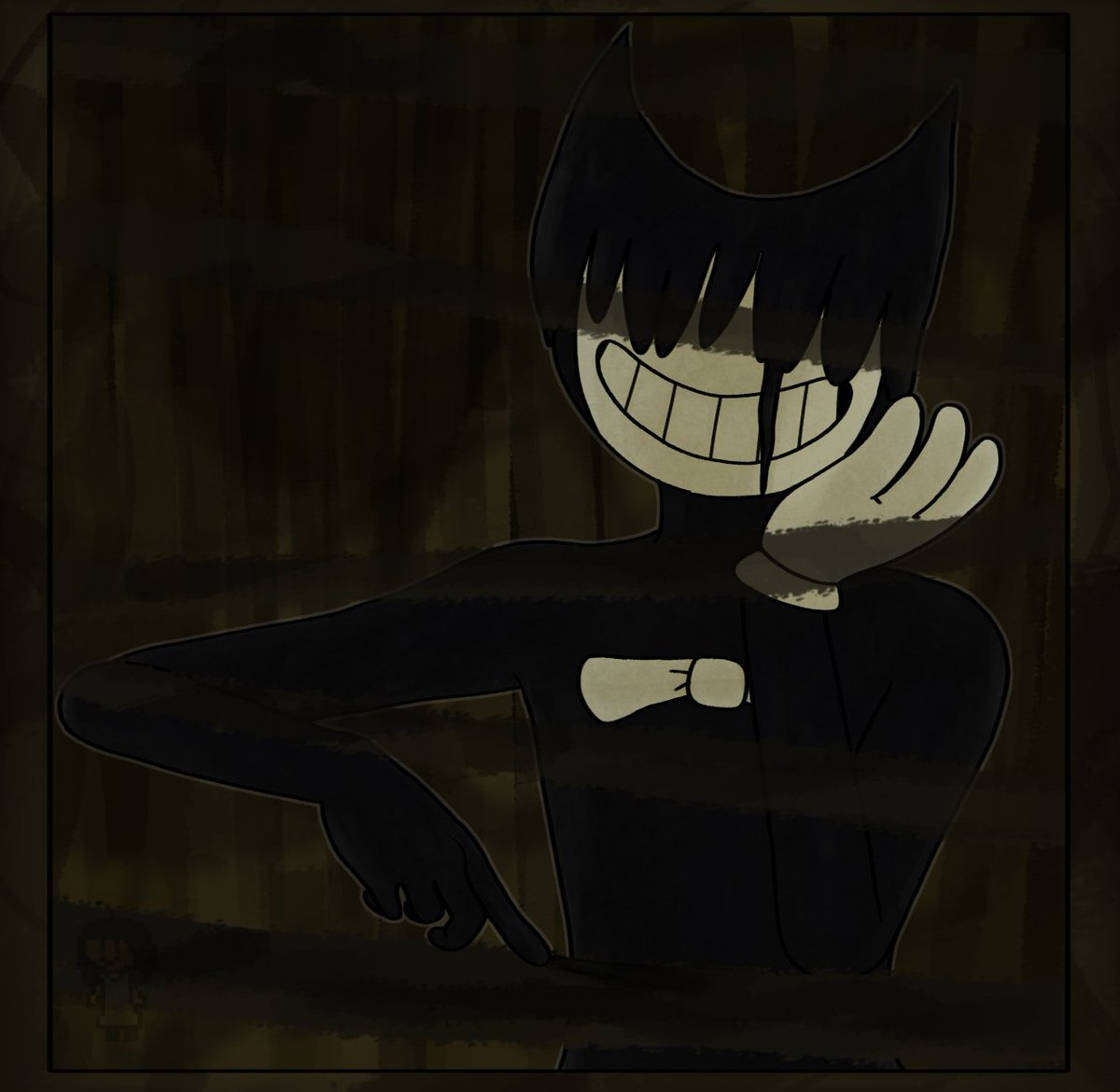 ashluver34's tweet photo. Bendy, what are you doing? Love this Bendy a lot lol
#batim #bendyandtheinkmachine #Bendythedancingdemon #themeatly #BatimBendy #BATIMchapter4 https://t.co/ALAdFqP0EW