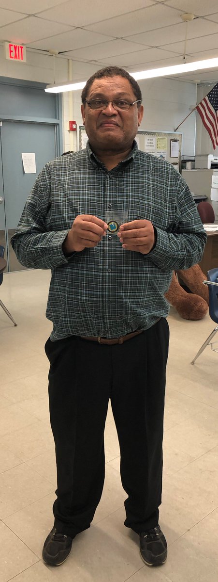 HMS_Bulls's tweet photo. Today, Superintendent Dr. Maier presented Mr. Jones with the “Superintendent’s Coin!”  Thank you Mr. Jones for going over and beyond for your students.@MarionCountyK12 https://t.co/njqiSK6Bre