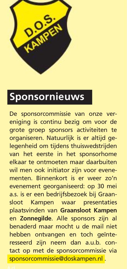 Voor de geïnteresseerden onder ons! Een uniek bezoek aan de <a href="/graanslootbv/">Graansloot bv</a> met presentaties van <a href="/zonnegilde/">Zonnegilde</a> en <a href="/WEEVERgroep/">Weever bouw</a> meldt u vandaag nog aan! <a href="/SponsorDOS/">DOS, Samen beter!</a> <a href="/VVDOSK/">DOS Kampen</a>