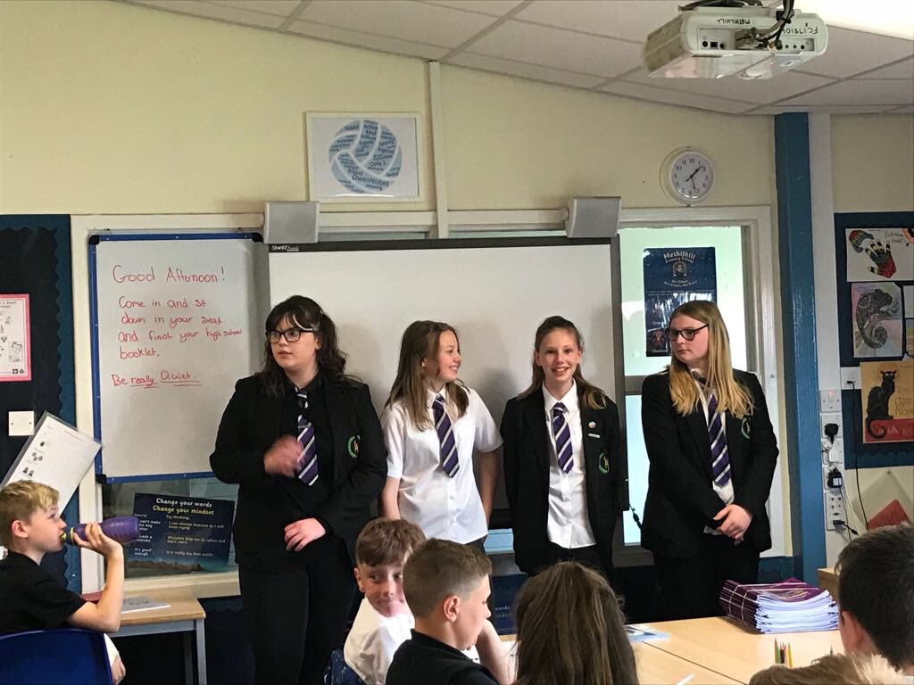 LevenmouthAc's tweet photo. Another fantastic Primary Transition visit with Mrs Muir (DHT) and the @Columba1400 and JPLT groups at Methilhill Primary School today. #LevAcC1400 #LevAcJPLT #PupilLeadership #ConnectingWithCommunity https://t.co/xZCnrSvRX1