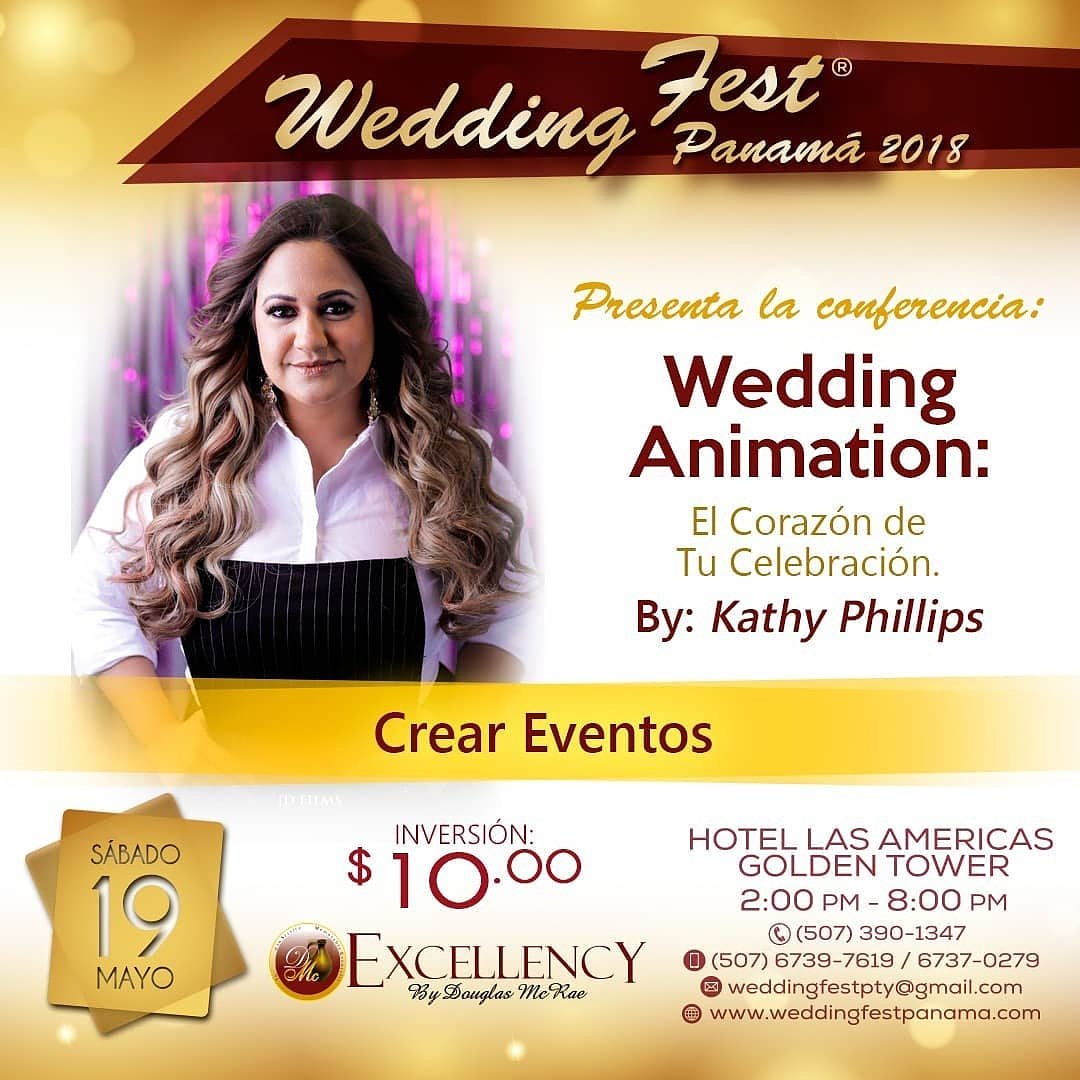 weddingfestpty's tweet photo. Wedding Fest Panamá 2018 presenta la Conferencia "Wedding Animation: El Corazón de tu Celebración" By Kathy Phillips Gerente de Crear Eventos. Te invitamos este sábado 19 de mayo a las 2pm a el Hotel Las Américas Golden Tower, y gana una BODA COMPLETA Información 390-1347 https://t.co/hsmJQM7ycA