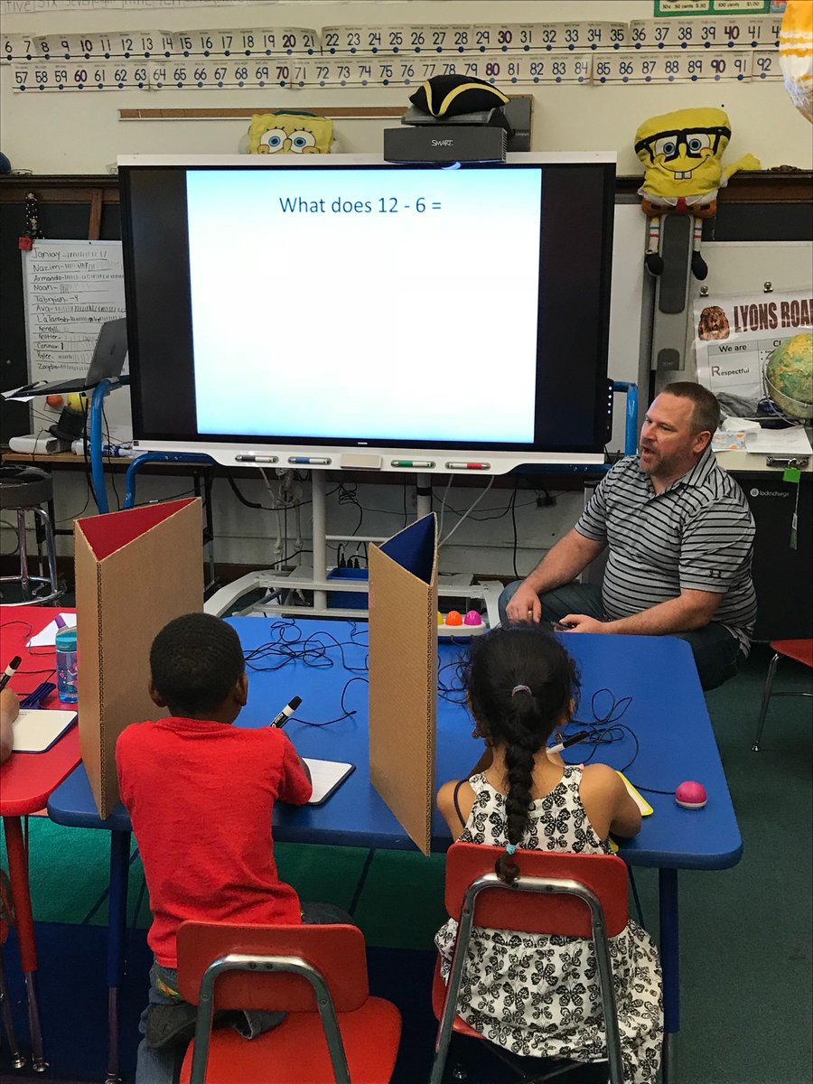Lyonsgrade1's tweet photo. Mr. Askin’s class is having fun with their Math Bowl today. #mathisfun @LyonsSchool https://t.co/J69dqn6Uz0