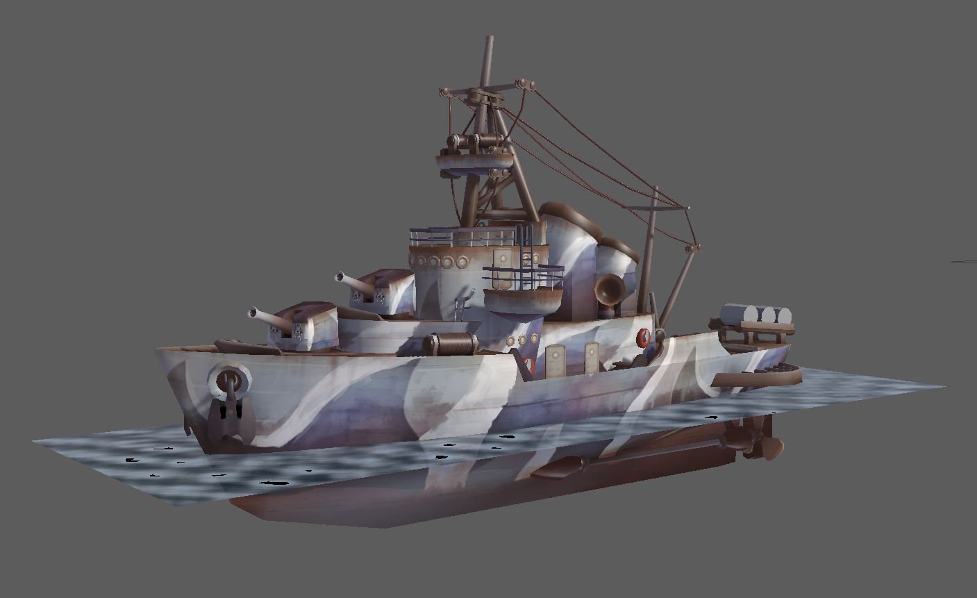 Sebastian Kings on Twitter: "Destroyer for the sub game, done in Maya #