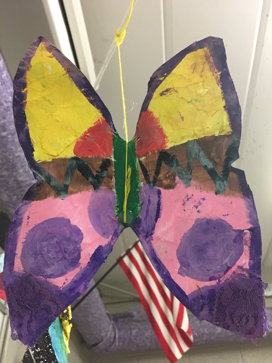 MrsLeesMusings's tweet photo. Class build: butterflies! Ss read poems written by children of the Terezin concentration camp. They create a butterfly to represent the child. In the end, Ss will discover whether “their” child survived. If not, theirs will be cut down. A powerful image that lasts a long time. https://t.co/KBTQj4aiO2