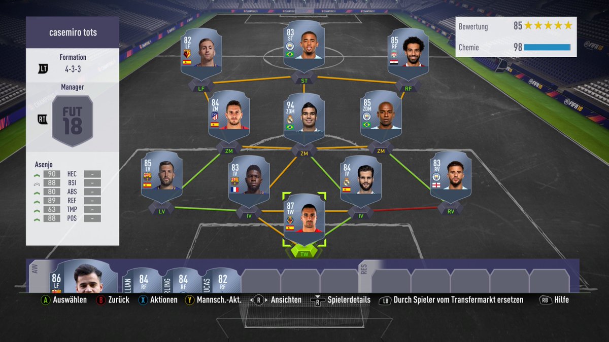 z0ck3r's tweet photo. @Kevin96007485 Mit Position anpassen &amp; Manager kommst du bei allen auf 10 Chemie.

Beim 4-3-3 Team kannst du noch variieren:
LF - Coutinho
RF - Sterling, Willian, Lucas, etc. https://t.co/Bo6GZ4CcTV