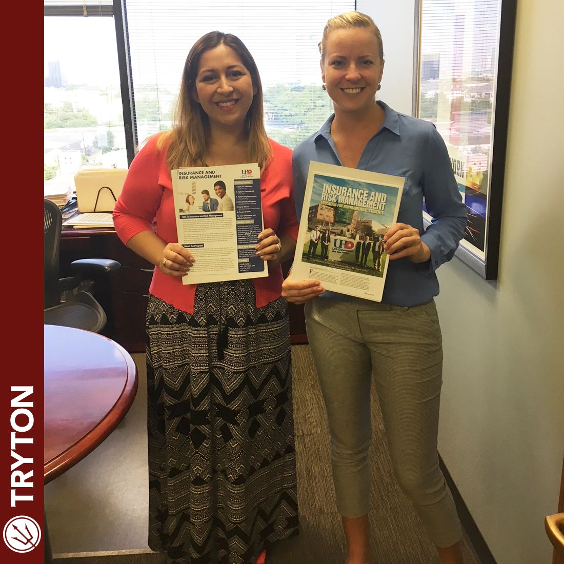 TrytonInsurance's tweet photo. Carmela Cancino &amp; Phoebe Measells are on UHD's enrollment committee for the Insurance &amp; Risk Management (IRM) program. The committee's goal is to grow the program by 42% by this fall. Insurance is a thriving industry! #UHD  #Riskmanagement #insurance #Houston https://t.co/hVVYbQa8WW