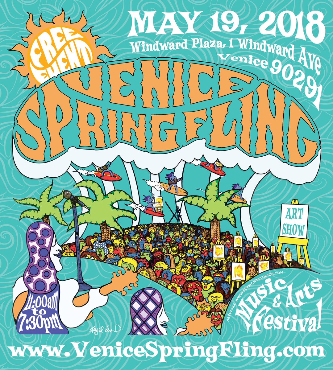 Save the date May 19th for Venice Spring Fling​, a free music and art festival at the beach!  View music and art line up here!  venicepaparazzi.com/2018/05/14/ven…