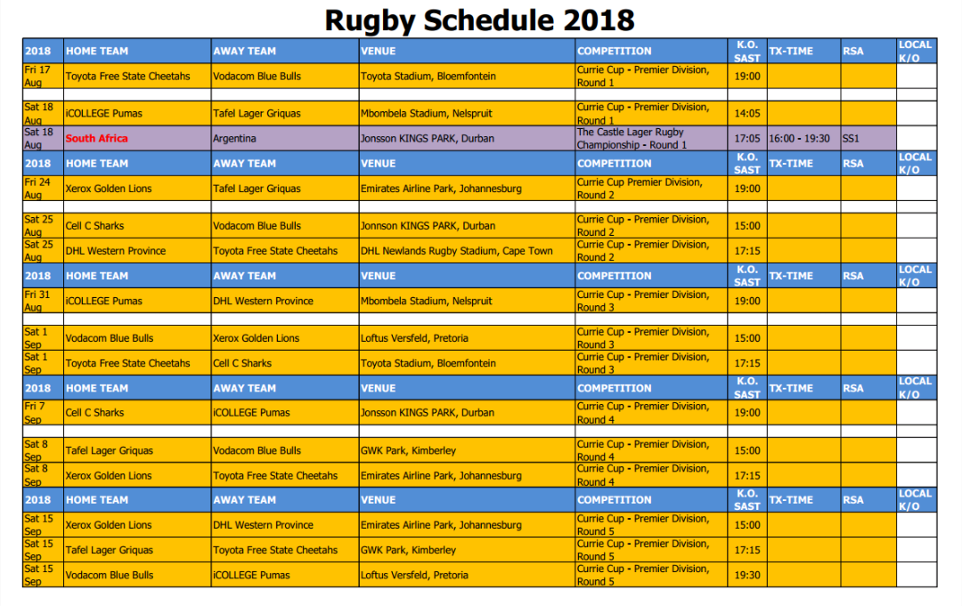 Griquas Rugby On Twitter Currie Cup 2018 Fixtures Daarsneteenkwas Tafellagergriekwas