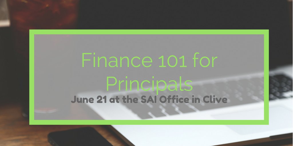 NCES survey indicates 60 percent of principals report having major influence on school budget decisions nces.ed.gov/pubs2018/20180…. Join us at Finance 101 for Principals to gain hands-on practical experience with Iowa school finance sai-iowa.site-ym.com/events/EventDe…