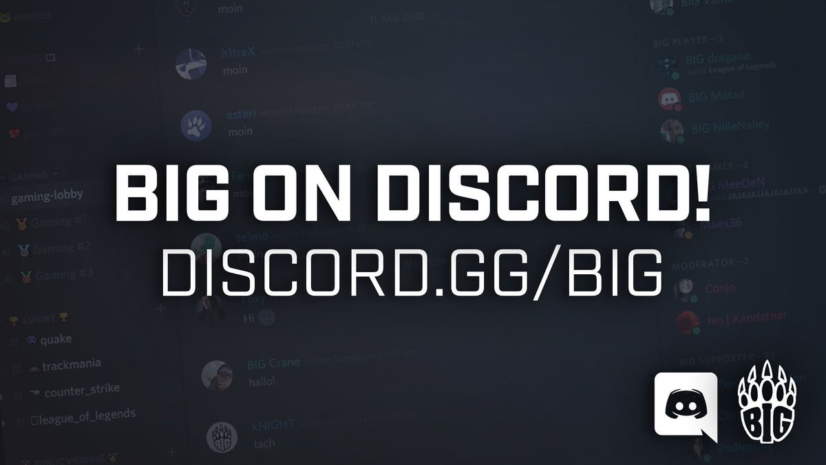 BIG on X: Come and join the official BIG Discord server to watch our games  with fellow fans, find friends to play with, and talk about all things BIG!  👉   /