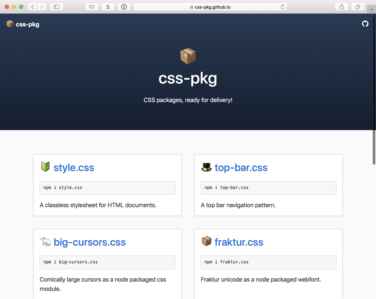 hypermodul_es's tweet image. css-pkg: small, reusable css rules as node packaged modules
🖼 css-pkg.github.io