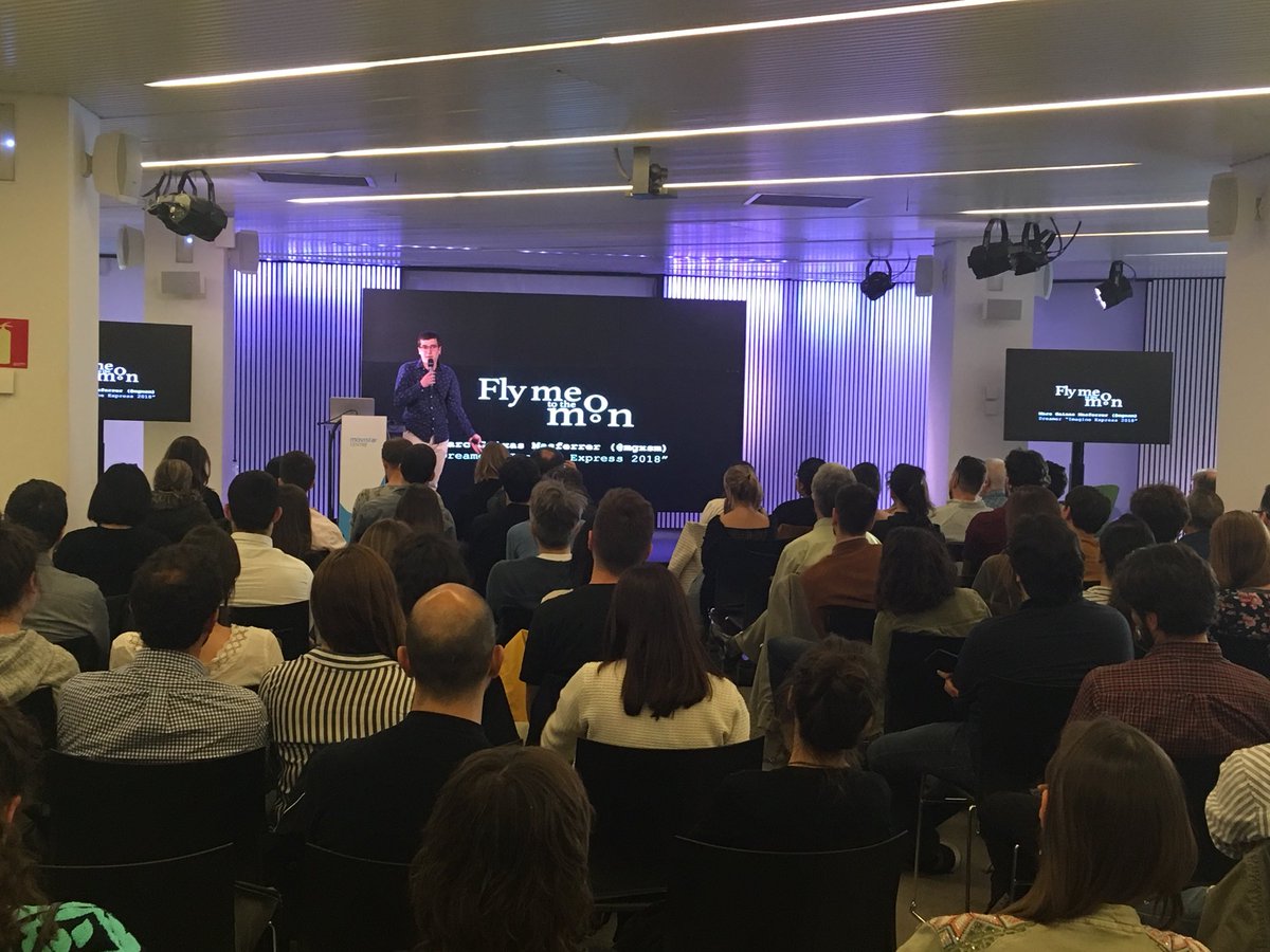 juliechrysler's tweet photo. Importance of a great prototype, and doing what it takes to make it work! @mgxsm from @TecnoCampus sharing #flymetothemoon project and experience in @imaginecc at @MovistarCentre #imagineexpress 🙌 #innovation #designdoing https://t.co/l5GnJY3pwX