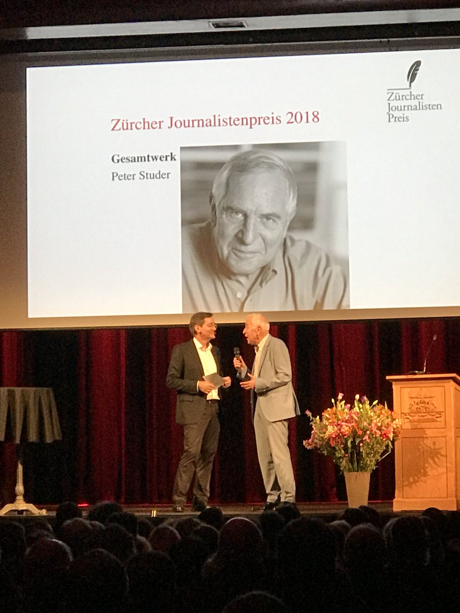 Herzliche Gratulation! Peter Studer wird in der Kategorie Gesamtwerk ausgezeichnet. <a href="/ZJPreis/">Zürcher Journalistenpreis (ZJP)</a>