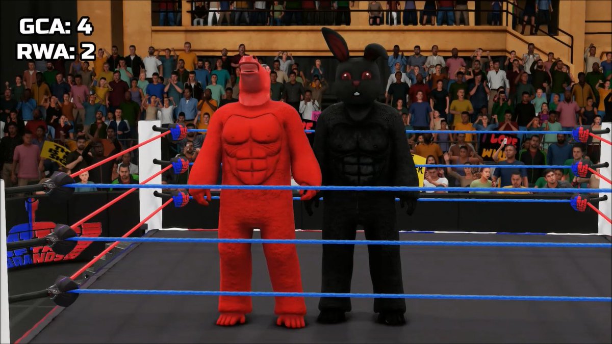 GCAWRESTLING2K's tweet photo. At this past Sunday night's #BattleOfTheBrands event, the two promotion's World Tag Team Champions squared off! #RWA would then pick up there second win of the night when #TheFreaksOfNature defeated the #TheOilRigRoughnecks! #GCAWrestleVerse #WWE2K18 #YouTube #GCAvsRWA #PS4 https://t.co/I6KcxEZXr8