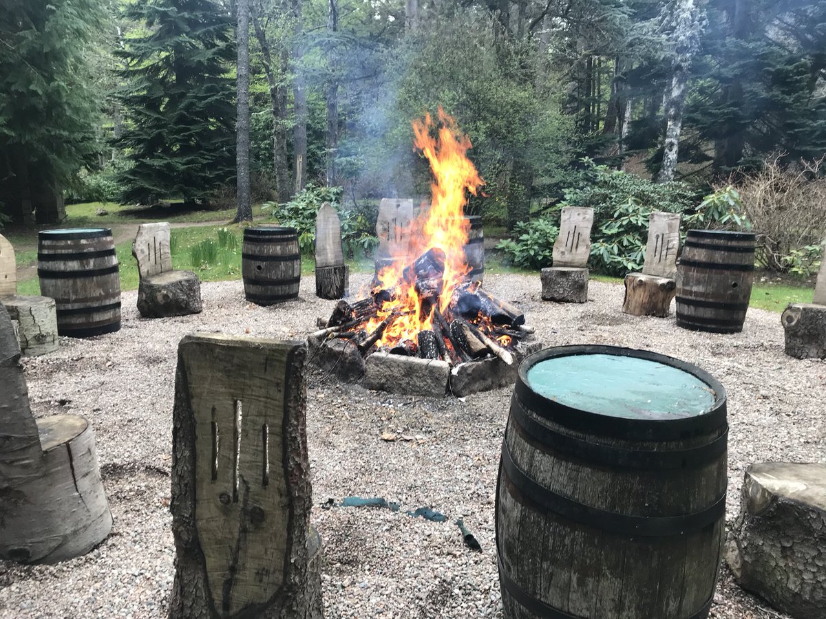 Our woodland bonfire and bbq is perfect at this time of year. It’s a little high when we first light it mind you. #candacraig #visitABDN #Cairngorms #bbq #bonfire #Scotland #candacraigmoment