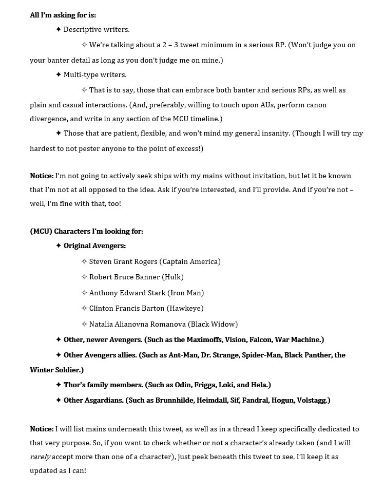 ||: So, I'm looking for more opportunities to get in serious, descriptive SLs, and I could /really/ use some mains to help me accomplish that! 

Take a look below for more details on what (and who) I'm looking for! ↴ 

(Oh, and, care to help out with a retweet? ✌😘 Thanks!)