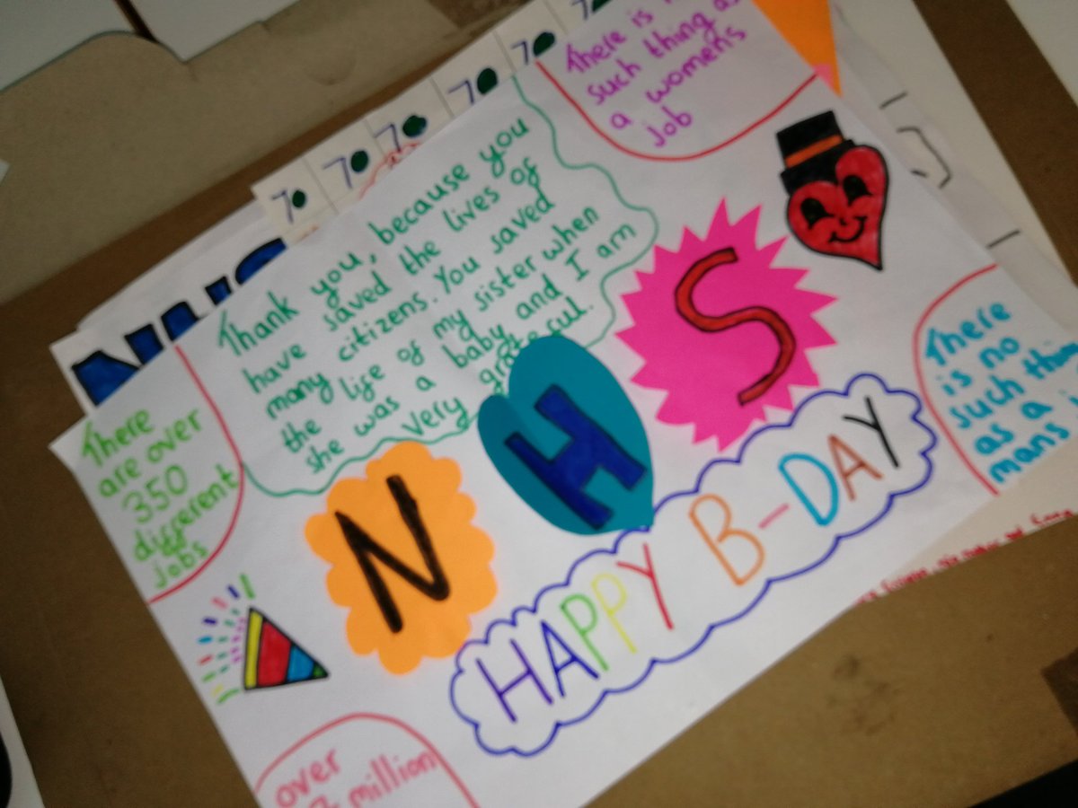 Amazing artwork and messaging from primary school children celebrating the #NHS and its staff. All part of <a href="/HealthCareersUK/">NHS Health Careers</a> and @NHS_HealthEdEng project marking #NHS70 and to challenge gender stereotypes of #NHScareers. Now how the hell do we pick a winner? 😫