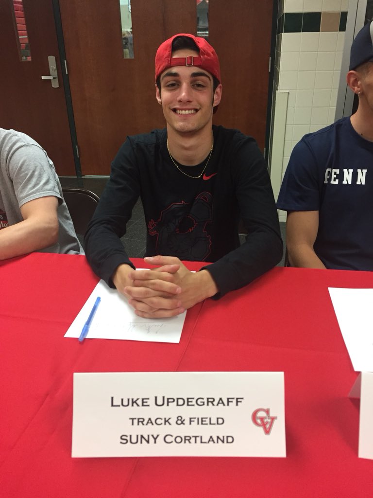 CVTrackandField's tweet photo. Congratulations to Luke Updegraff! Luke signed with SUNY Cortland to compete in track &amp; field. https://t.co/HRxlefxafE