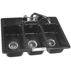 Too often when our customers order three compartment drop-in sinks they buy them too small or without a drainboard. Be sure to check with your local health department and regulatory agencies about your requirements.