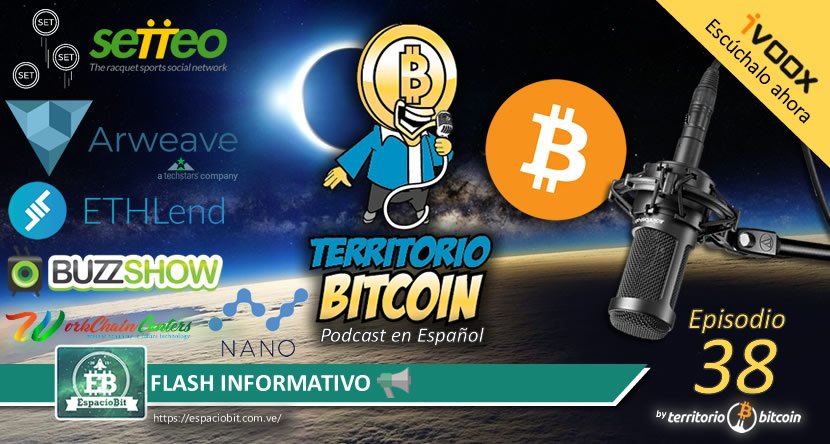 ESPACIOBITVE's tweet photo. Flash Informativo: Bitcoin subiendo cuestas y novedades de proyectos ICO interesantes – Episodio 38 https://t.co/lZjKmRk5yv #Podcast38 #TerritorioBitcoin #Bitcoin #Altcoins #Precios #Setteo #Arweaves #ETHLend #BuzzShow #WorkChainCenter #Meetups https://t.co/pMwU7EJauq