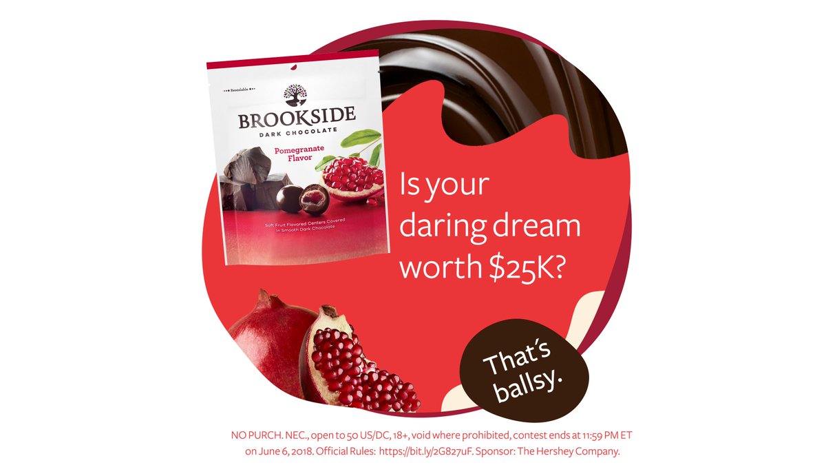 Brookside_Choc's tweet image. We want to hear about something daring you’ve always wanted to do. From skydiving to starting a business and everything in between!

Tell us your ballsy bucket list dream for a chance to have it funded with up to $25k, total of $50k worth of prizes. Full rules linked in our bio!