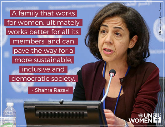 UN_Women's tweet photo. It's high time that policies catch up with processes of social change: we need dynamic policies that are responsive to the needs of real-world families. 

Find out more: https://t.co/91TZ59HSkD #DayofFamilies https://t.co/WggMrsYDxr