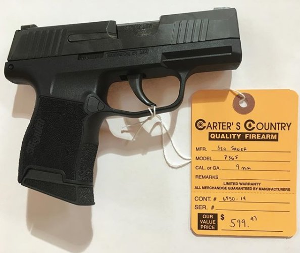 New Sig Sauer P365 in stores and available for purchase! Come check them out and purchase a great concealed carry weapon!
#sigsauer #sigsauerp365 #carterscountry #firearms #concealedcarry