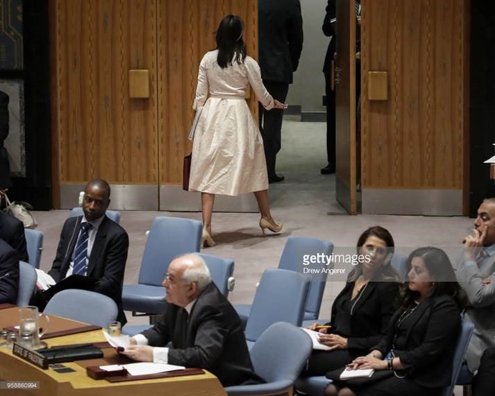 Nikki Haley walking out as Palestine's envoy to the UN begins to speak pretty much summarizes the US stance towards the Palestinians.