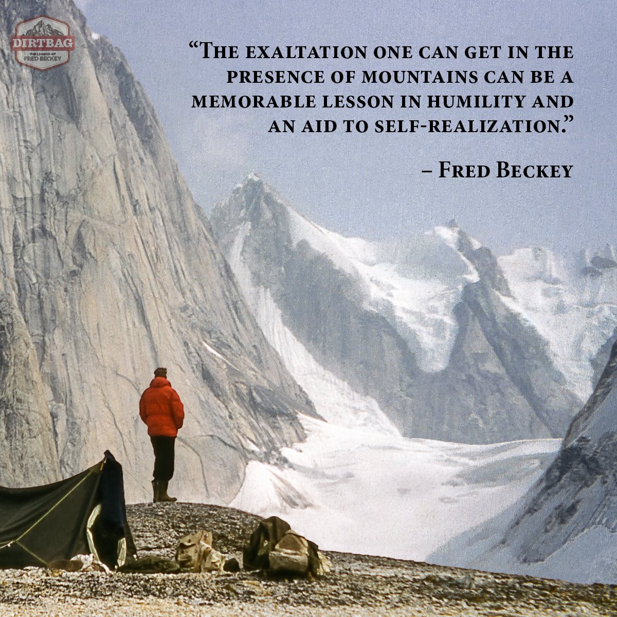 DirtbagMovie's tweet photo. “The exaltation one can get in the presence of mountains can be a memorable lesson in humility and an aid to self-realization.” – Fred Beckey

@DirtbagMovie #nowplaying https://t.co/QJUI93qx7u Photo: Fred Beckey Archives https://t.co/V85qktyWbk