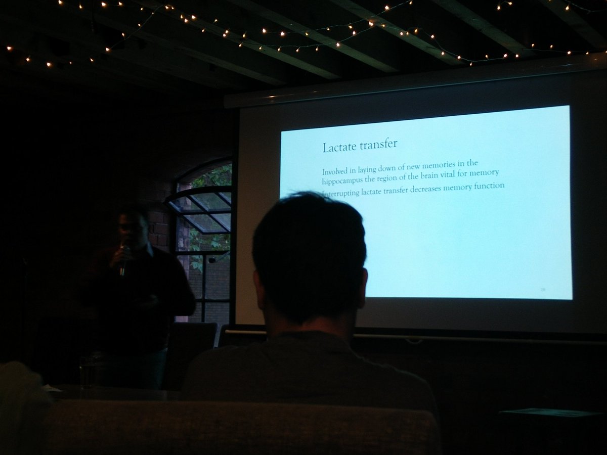 cMadan's tweet photo. Lactate, shuttled by astrocytes, may be important in memory formation #buildabrain #pint18 https://t.co/zdFDbgWkpD