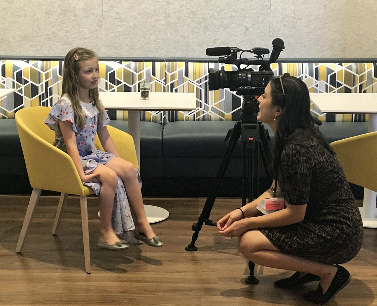 Battelle's tweet photo. It was great having you @courtyuen today. Thanks! Can't wait to see your story @nbc4i on our Student Solution Showcase #heartmatterschallenge 
With Lily England of Chilicothe, our CEO Lou Von Thaer, Sarah White of Columbus and Dr. BJ Hill of @OhioHealth https://t.co/3iVgohZSPb