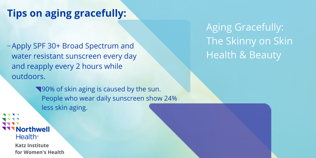 KatzWomensHlth's tweet photo. Here's a tip from one of our workshops on aging gracefully. What other things do you do to keep your skin radiant? #KIWHC #KatzWomensHealth #WomensHealthWeek https://t.co/aWLMG8aiSb