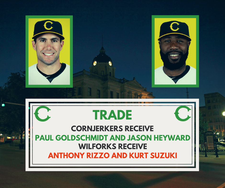 CornjerkerBats's tweet photo. Last night, the Cornjerkers traded for Paul Goldschmidt: https://t.co/vDcPBHjPsQ