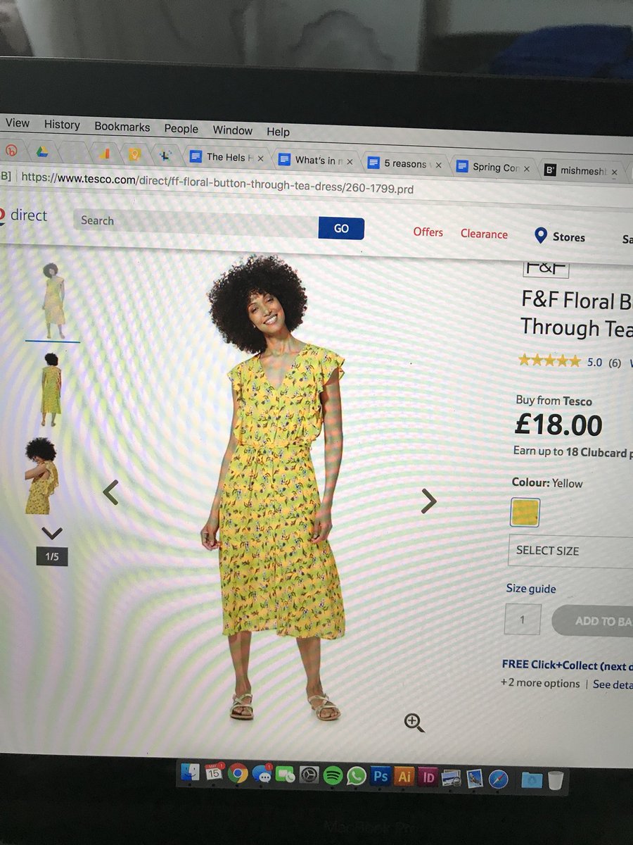 tesco yellow floral dress