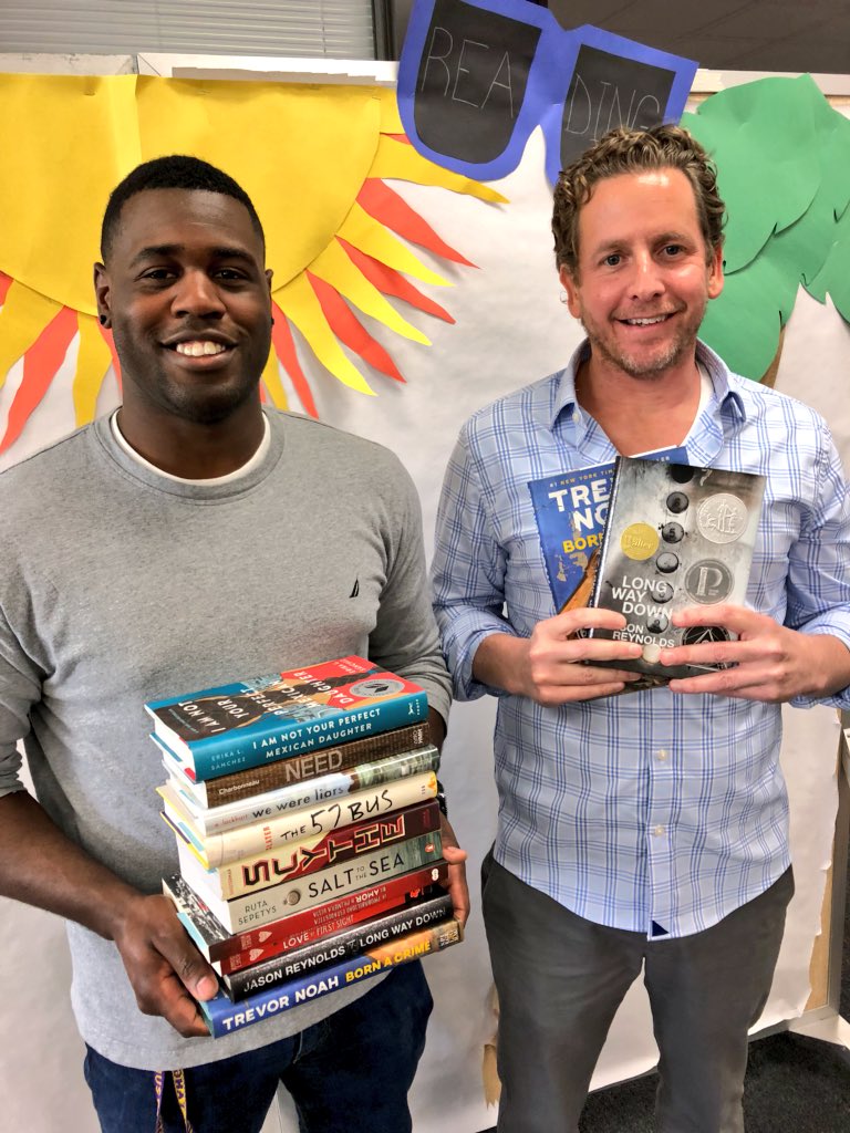 MLuckritz's tweet photo. @RMHSMUSTANGS Summer Reading Kickoff Celebration!  The most difficult question: which book to read first?  #RMHSReads https://t.co/GQczdsoqFi
