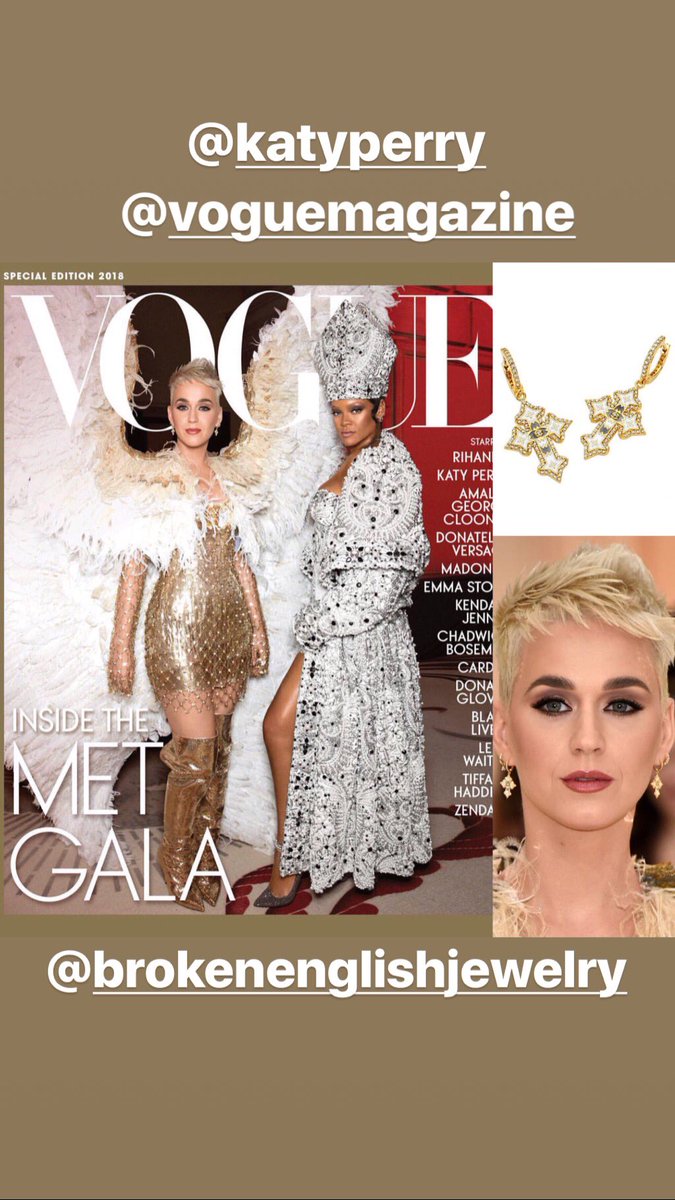 Katy wearing the enamel cross earrings on the cover of <a href="/voguemagazine/">Vogue Magazine</a> ⭐️ <a href="/katyperry/">KATY PERRY</a> @theeabproject