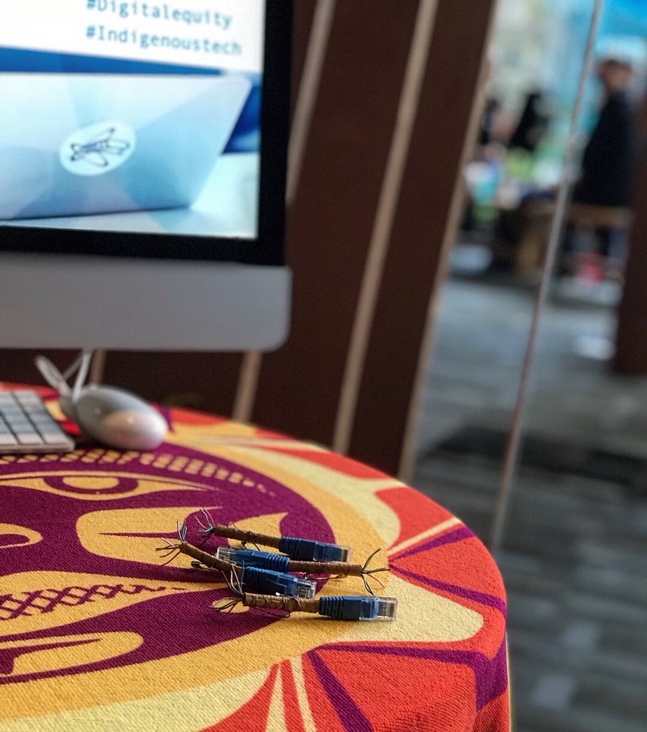 FN_TechCouncil's tweet image. We’re back with our bear at the #BCTECH Summit! Come talk to us about #indigenoustech and get your pin to help promote #digitalequity through better connectivity.