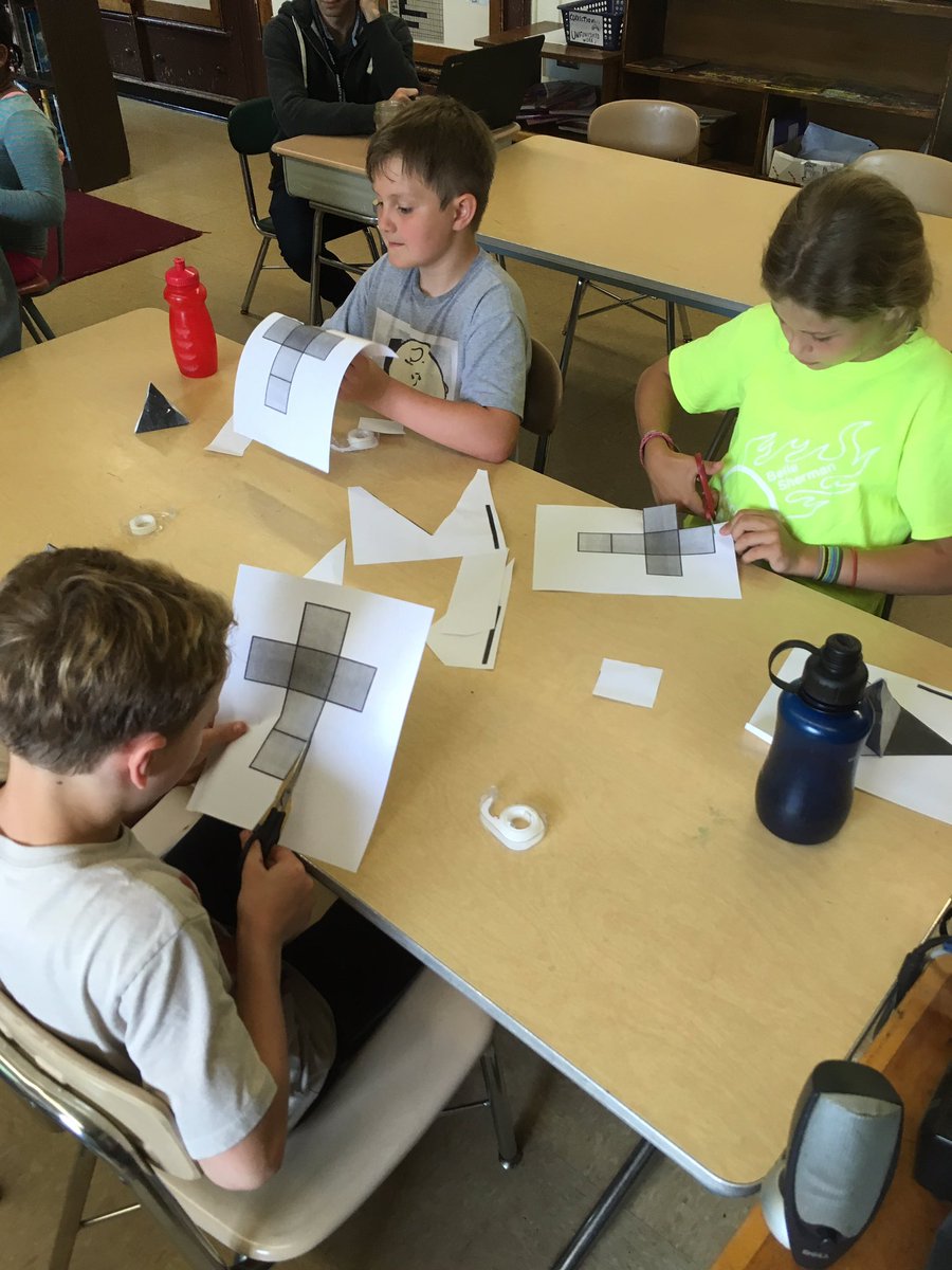 MrjVolpe's tweet photo. Thank you @Cornell Professor Robert Strichartz for coming in and helping us better understand Polyhedral / Platonic solids. #4thgrade #math #mathisfun #platonicsolids #regularpolyhedra #MathDiscovery #handsonlearning https://t.co/DNOisF35bk