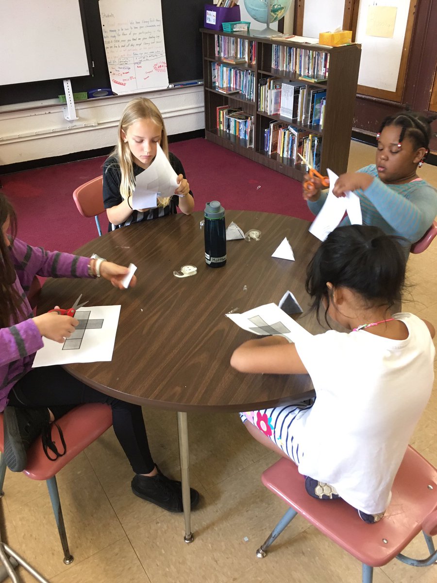 MrjVolpe's tweet photo. Thank you @Cornell Professor Robert Strichartz for coming in and helping us better understand Polyhedral / Platonic solids. #4thgrade #math #mathisfun #platonicsolids #regularpolyhedra #MathDiscovery #handsonlearning https://t.co/DNOisF35bk